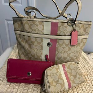 Vintage Coach Chelsea Heritage Signature Leather Set | Bag & Wallet